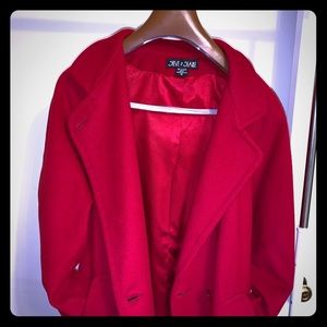 STEVE by SEARLE Red CASHMERE wool blend peacoat(M)